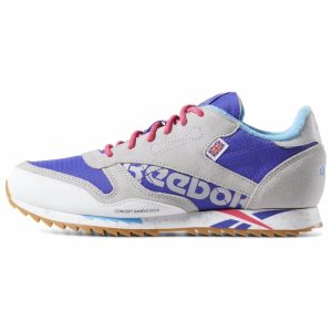 Reebok CL LEATHER RIPPLE MU Turnschuhe Kinder - Grau/Lila - DE 216-RPD